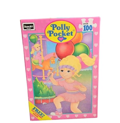 Vtg Polly Pocket Puzzle Bluebird Rose Art 100 Pc Day At The Park Balloons