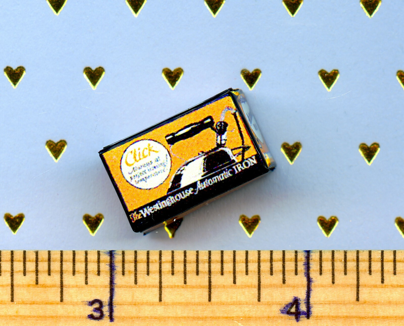 DOLLHOUSE Miniature Size Vintage Clothes Iron Box 