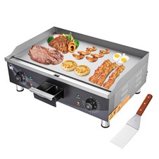 3500W 24" Electric Countertop Griddle Flat Top Commercial Restaurant BBQ Grill