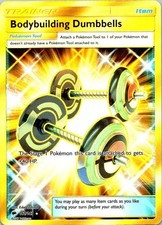 Pokemon Bodybuilding Dumbbells Secret Rare Burning Shadows 161/147 NM (SKU 1-4) on eBay