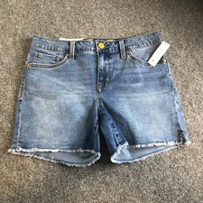 Seven7 Shorts Womens 8 Weekend Short 5" Inseam Fray Hem Light Wash Mid Rise