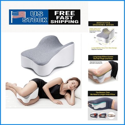 Large 14  Deep Semi-Circular Knee Pillow - Memory Foam for Side Sleeping Comfort
