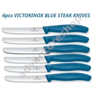 Victorinox ensemble de 6 pièces Steak Tomato Paring Couteaux Blue Round Astuce 11cm couteau
