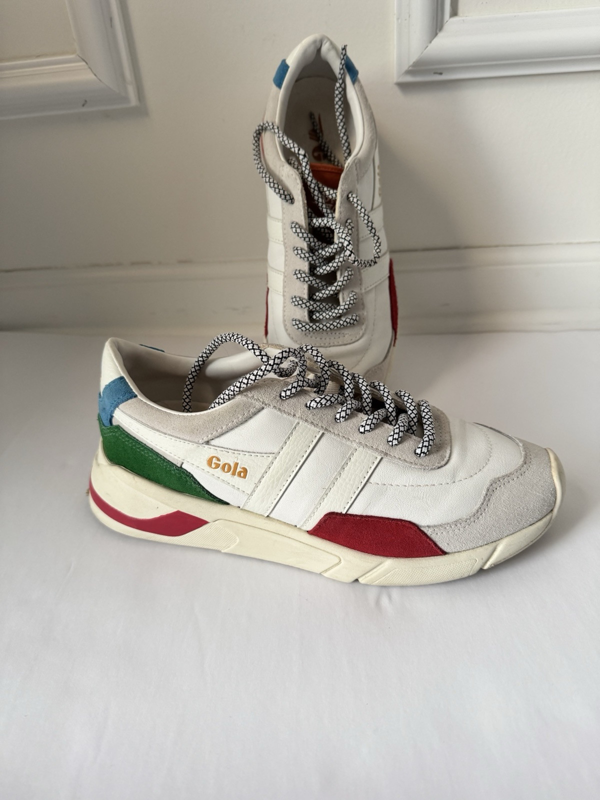 Gola Eclipse Trident CLA596 Womens White gray leather Lifestyle