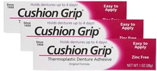 Cushion Grip Thermoplastic Denture Adhesive, 1 Oz (Pack of 3)