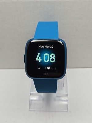 Fitbit Versa Lite FB415 Marina Blue Smartwatch HR 50m Aluminum Case With Charger
