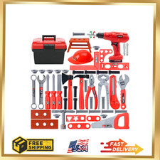 Kids Tool Set, 55 Pcs Kids Tool Set Pretend Play Kids Toys with Tool Box and