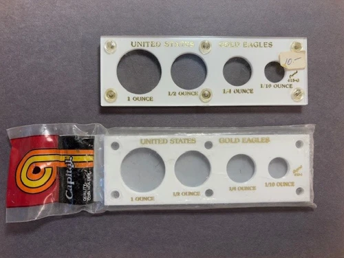 CAPITAL PLASTICS: 2"x 6" U.S. GOLD EAGLES COIN HOLDER  [Qty. 2, 1 new, 1 used]