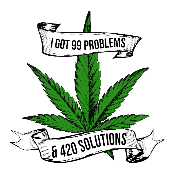 I Got 99 Problems 420 Solutions Sticker Weatherproof UV Safe Cannabis Weed Dank