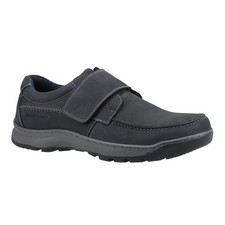 Image of Hush Puppies Mens Casper Leather Touch Fastening Shoes12 UK Navy FS12470