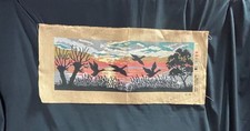 Geese Sunset Trees Made in Holland NeedlePoint Canvas Tapestry Large