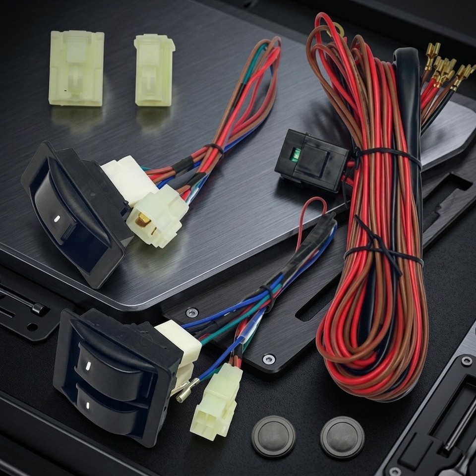 Power Window Switch Kit 12V 24V for For two Door Cars Includes Harness ...