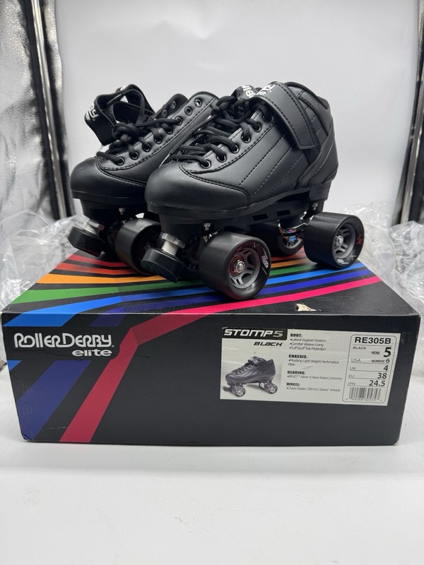 Roller derby Elite Stomps Black skates RE305B Mens 5 / Women’s 6 