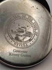 Vintage Sheridan Silverplate Trinket Box "Seal Of Nevada Governor Kenny Guinn"