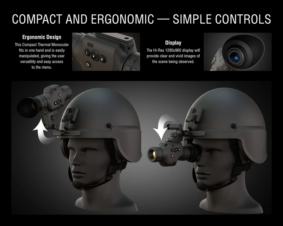 ATN ODIN LT 320 3-6x25mm Compact Thermal Monocular, Black, TIMNODN325X - Image 3 of 4