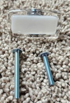 Sietto LK-701-PC Reflective White Long Knob With Polished Chrome Base