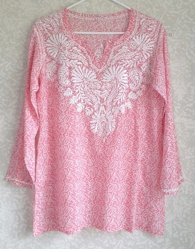 Tunique Bohème Femme Manches Cold Shoulder Fendues - Rose, Taille S, Neuf Avec étiquettes, Chiffon