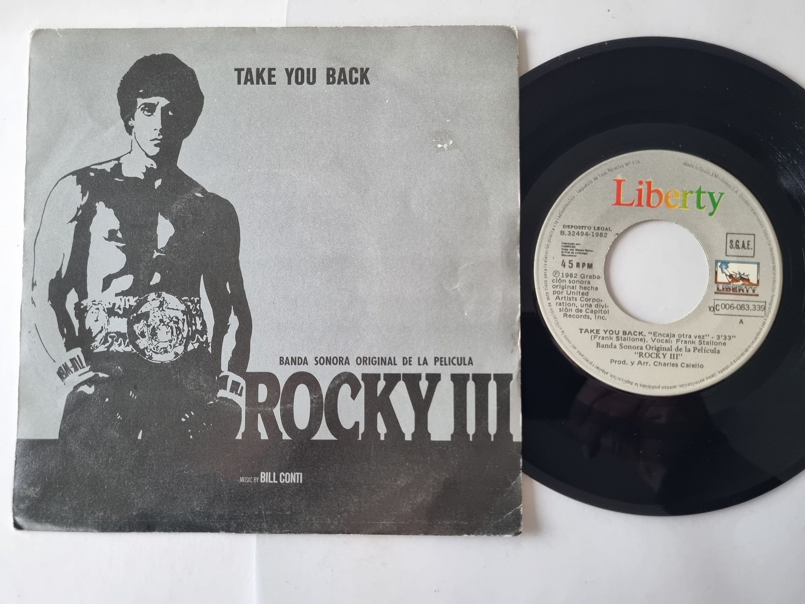Bill Conti - Take You Back 7'' Vinyl Spain OST SYLVESTER STALLONE ROCKY III