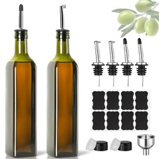 Olivenölflasche mit Trichter 500 ml Glasflasche Ölspender