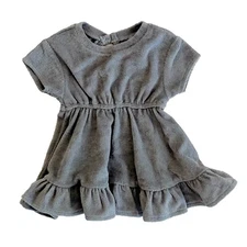 Quincy Mae Terry Dress Lagoon Baby Dress Size 0-3 Months Soft Comfortable