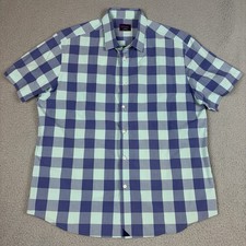 UNTUCKit Shirt Mens XL Blue Green Check Wrinkle Free Cotton Button Up Casual