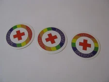 3pc Set ARC American Red Cross Rainbow Flag Celebrating Diversity Logo Sticker