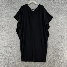 David Meister Dress Large Black Stretch Jersey Relaxed Elegant Minimal Travel