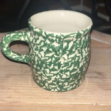 The Workshops Gerald E. Henn Roseville Green Spongeware Mug 