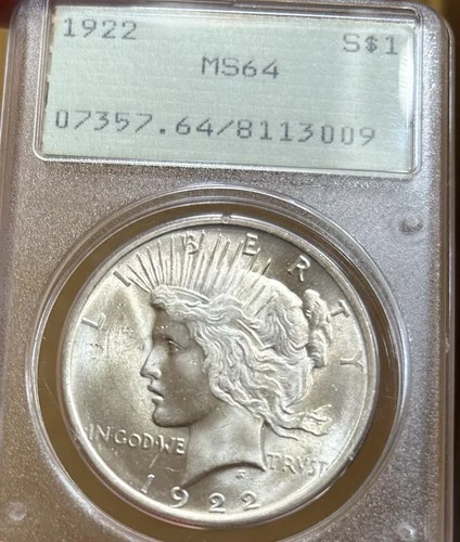 1922 Peace Silver Dollar Rattler PCGS MS64 Blazer!