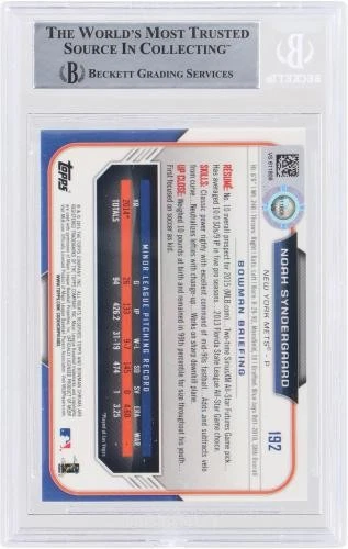 Noah Syndergaard NY Mets Signed 2015 Bowman Chrome MLB BAS Fanatics Rookie Card - Image 2 of 3