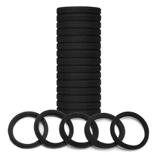 Hair Ties Extra Thick, Seamless No Damage Hair Elastics for Women, Thick Black
