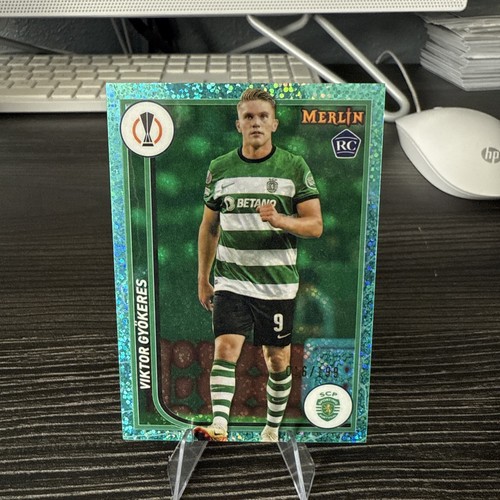 Viktor Gyokeres [Speckle Refractor] #113 2023 Topps Merlin UEFA card