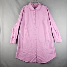 Forever 21 Shirt Dress Womens 3X Pink Button Basic Casual Cotton Versatile Layer