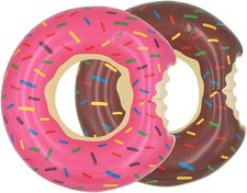 2 Pack 23.6-Inch Kids Donut Pool Floats - Fun Inflatable Swim Tubes for Summer