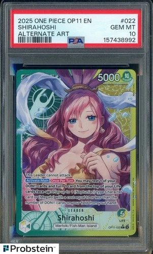 2025 One Piece OP11 EN #022 Shirahoshi Alternate Art PSA 10 GEM MINT