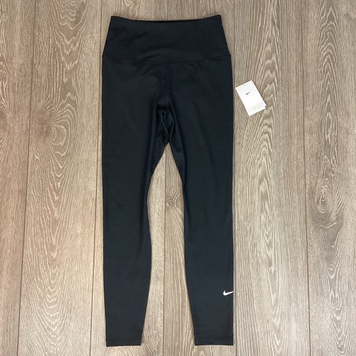 Nike Dri-FIT Leggings Black Medium Training Activewear Stretch M Athleisure - Picture 2 of 6