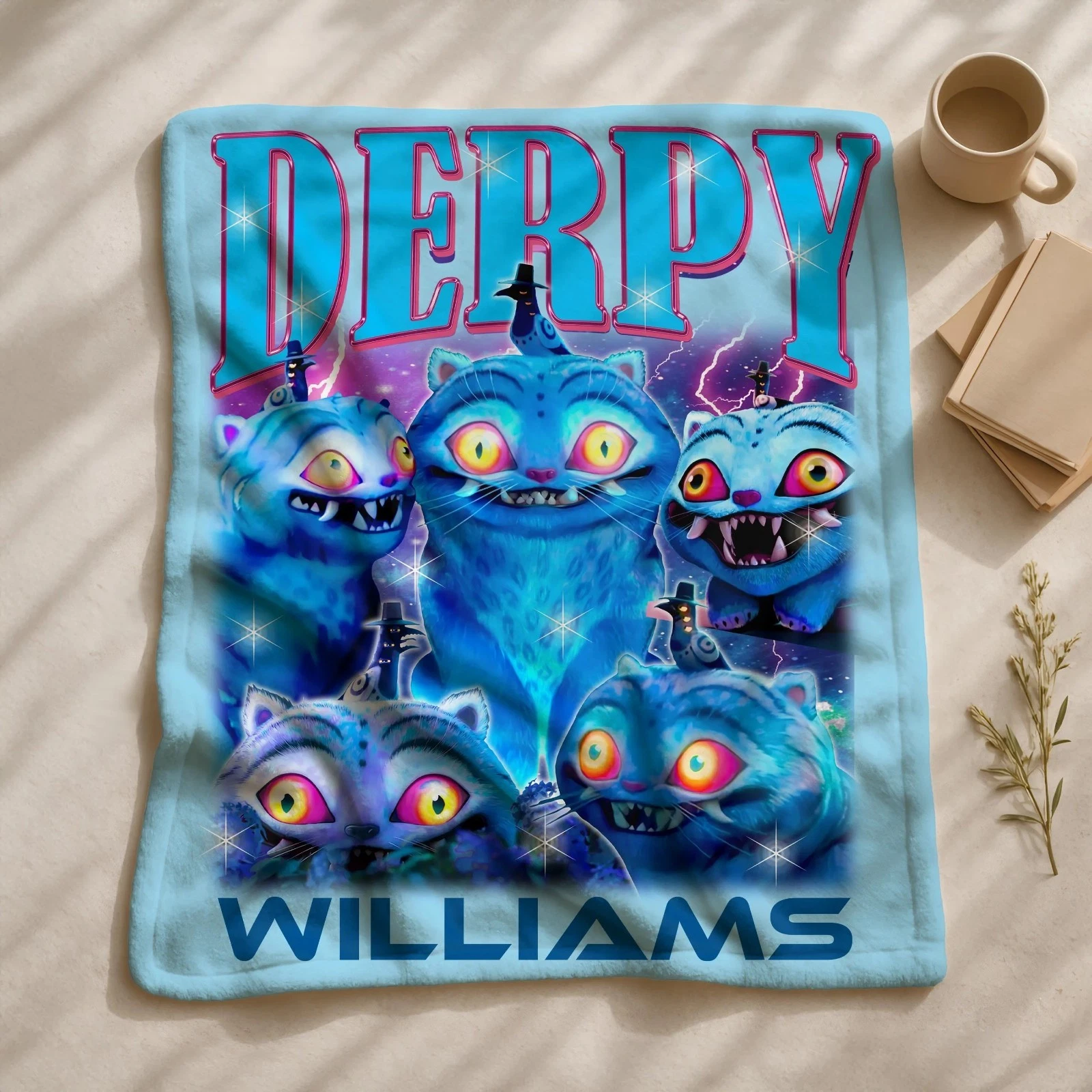 Custom Name Derpy Tiger Throw Blanket 2025 Custom Blanket