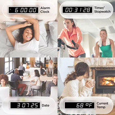 Ivation 24 In. White Large Digital Wall Clock...