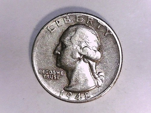 U S 1948-S Washington 1/4 Dollar Extra fine