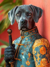 Custom Pet Portrait Printed on Canvas, Renaissance Royal Dog Portrait from Photo