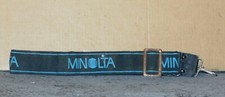 Classic 1970's Wide Minolta Black with Blue Lettering Hippie Camera Strap A4538