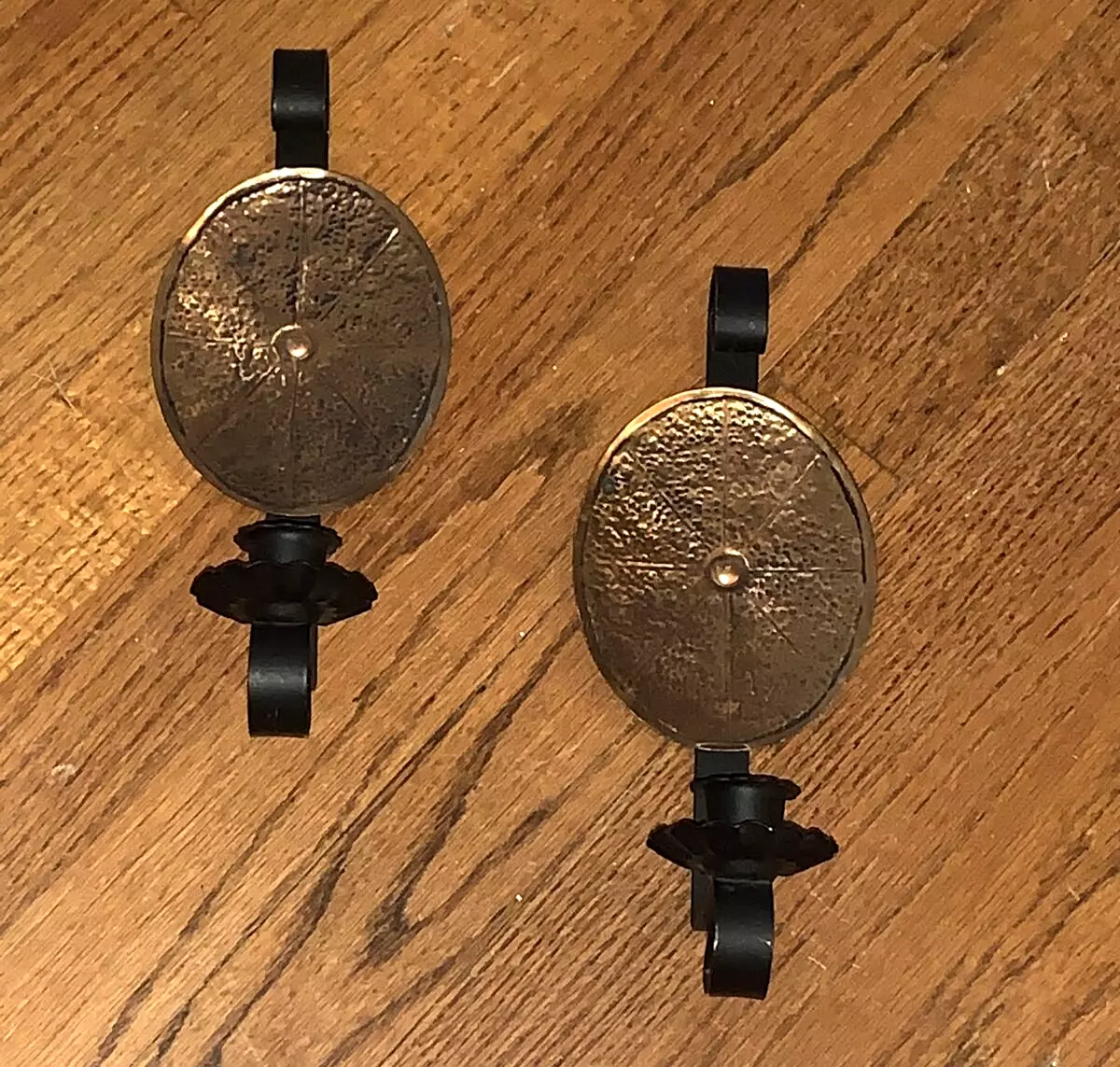 Primitive Wall Scone Vintage Copper Oval Candle Sconces Wrought
