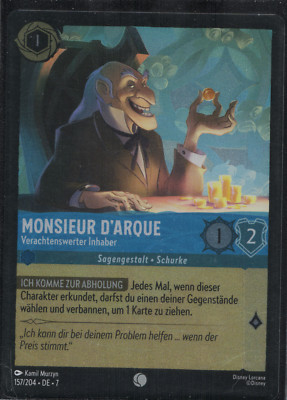 Lorcana Monsieur D'Arque - Verachtenswerter Inhaber 7ARI 157/204 FOIL Common