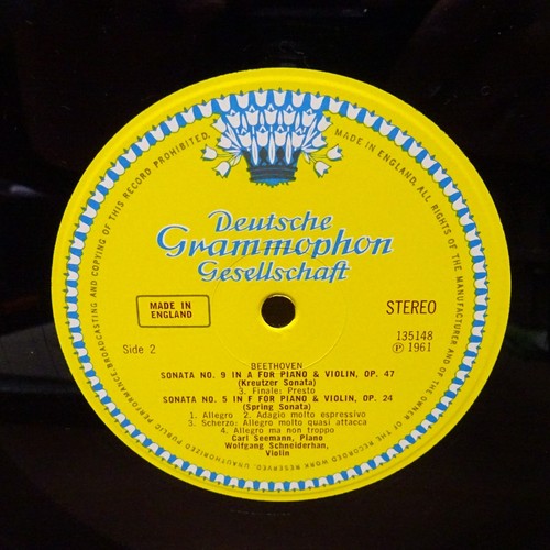 135 148 BEETHOVEN Spring&Kreutzer Sonatas SEEMAN SHNEIDERHAN DG STERO LP EX - Picture 4 of 4