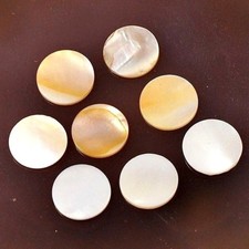 Natural Beige White Mother of Pearl Coin Cabochon Beads 12mm 8pcs FREE SHIP