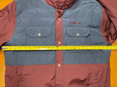 Mens XL MARMOT Weslo Snap Shirt Jacket Sherpa Lined Blue & Maroon