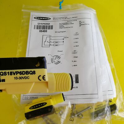 BANNER Photoelectric Sensor QS18VP6DBQ8 FREE SHIP