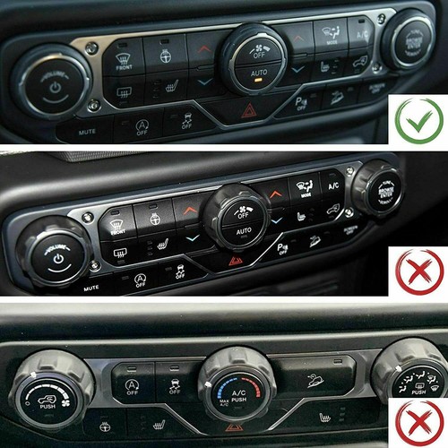Air Conditioner /Headlight Switch Knob Trim Ring for Jeep Wrangler JL JT 18+ Red - Picture 2 of 11