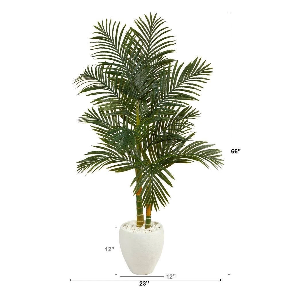 Palm Tree White Plastic Floral Décor