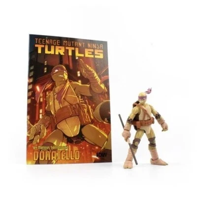 THE LOYAL SUBJECTS Teenage Mutant Ninja Turtles BST AXN IDW Donatello Action Figure and Comic Book